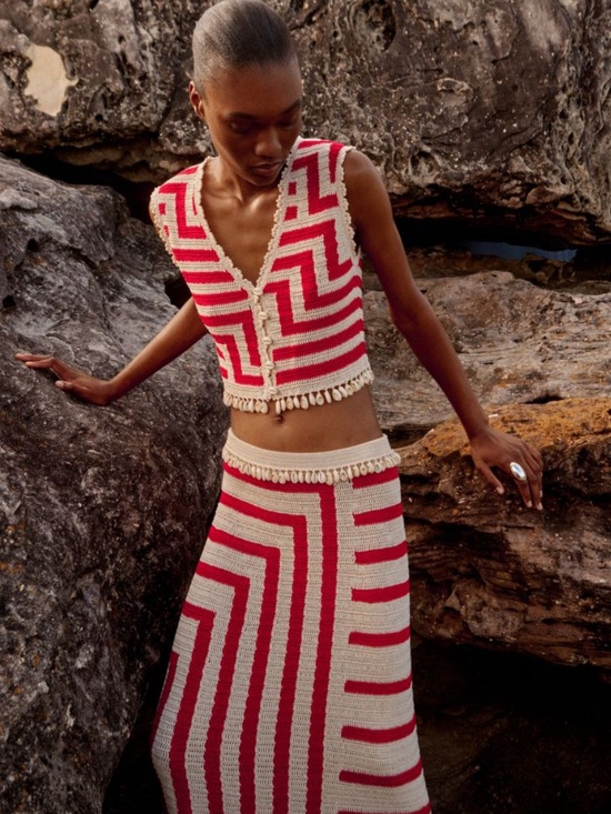 Ilio Nema Tops - Ilio Nema Clythia Vest in Graphic Crochet - NWT!